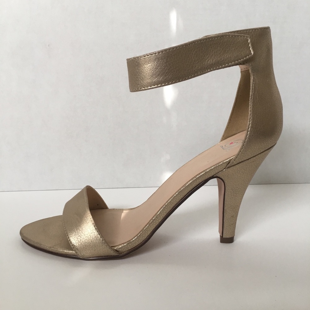 Elegant Gold Ankle-Strap High Heel Sandals